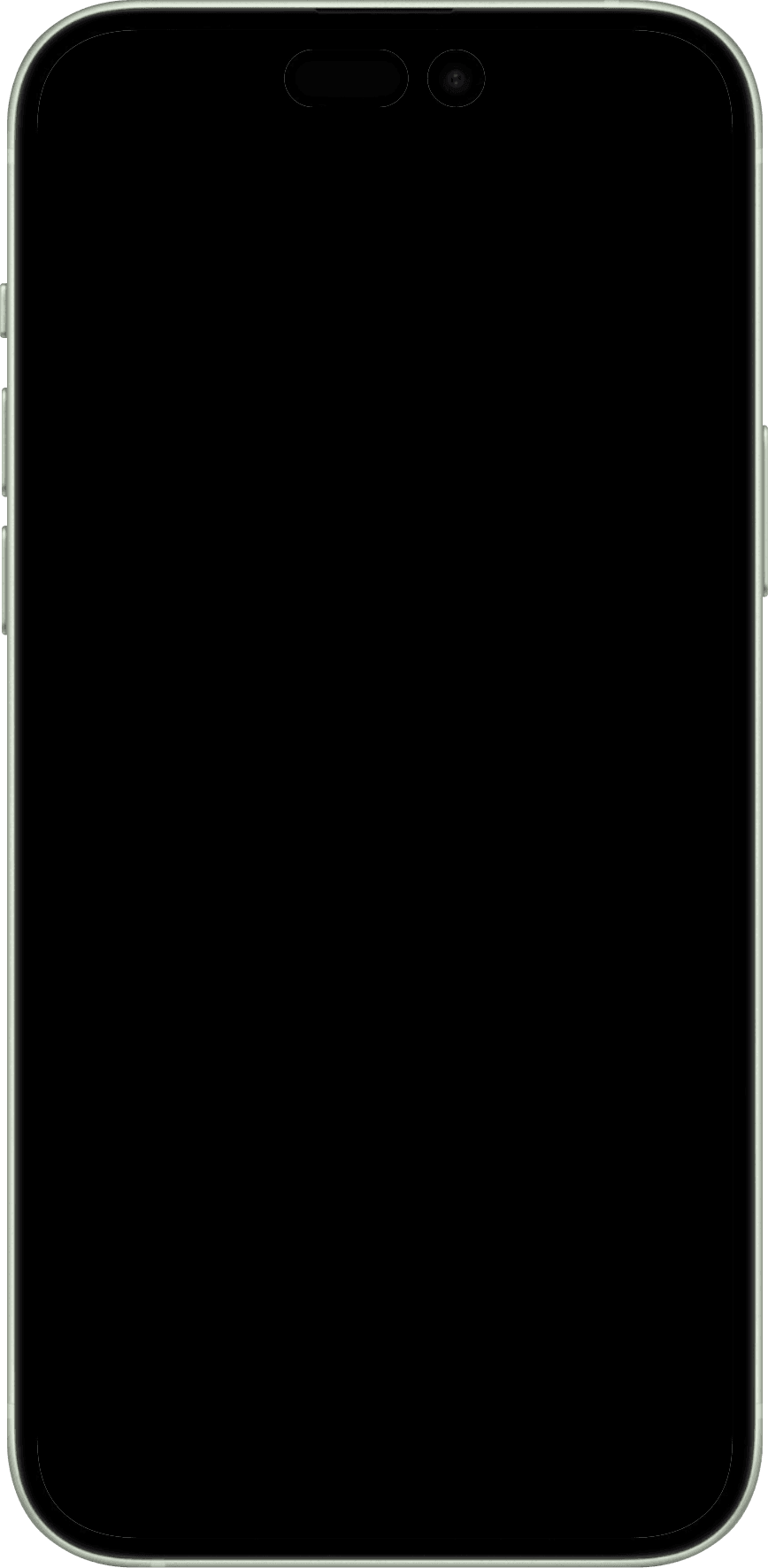 iPhone 15 (iOS 26) mockup transparent frame