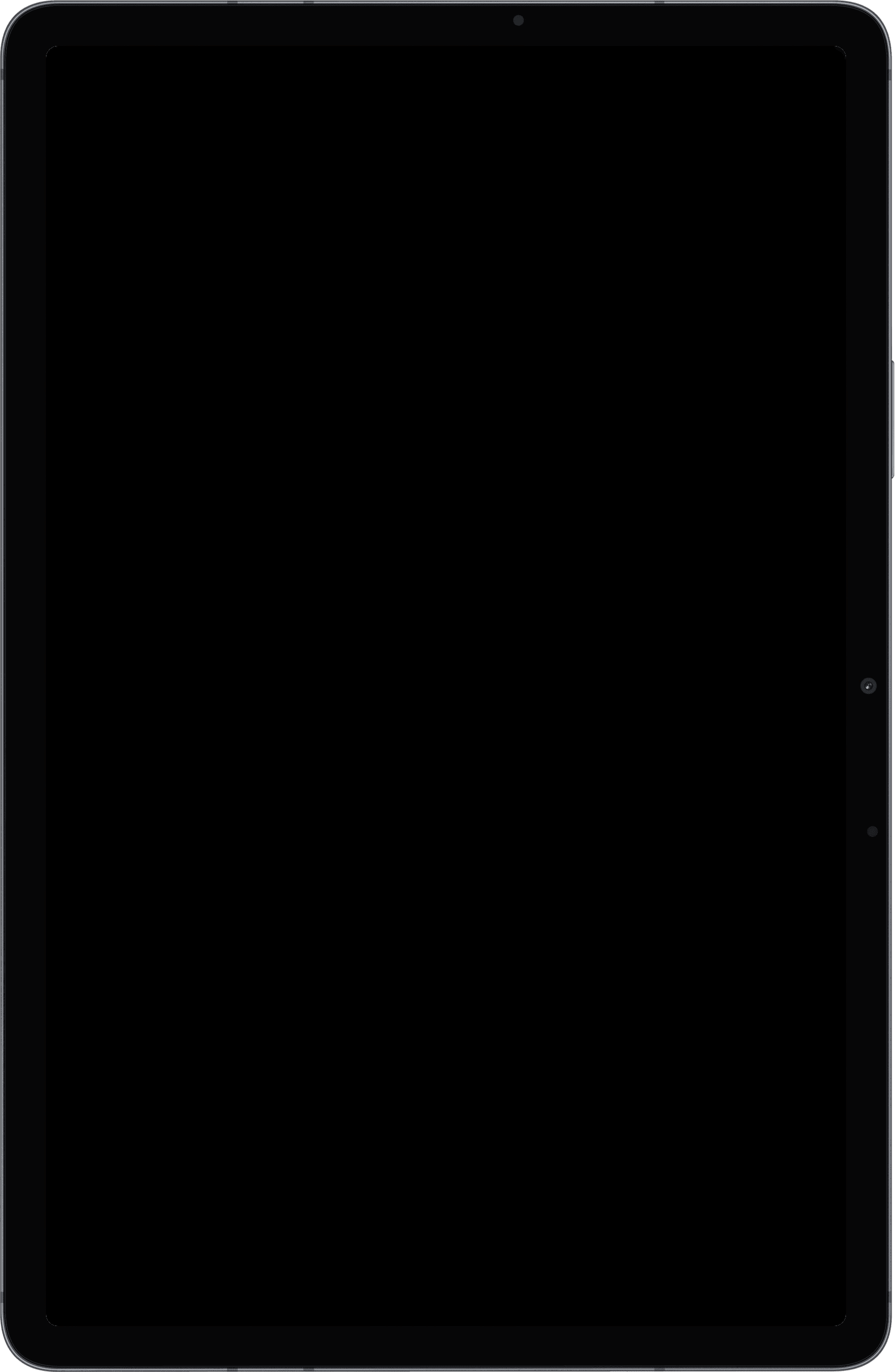 Galaxy Tab S7 mockup transparent frame